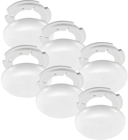6 Stück Abzweigdose Deckenverteilerdose Weiß Ø 10 cm – Flache Deckenblende & Kabelabdeckung 1,5 cm Aufputz Baldachin Verteilerdose für Lampenanschluss Stromkabel Cover Stuckrosette Decke
