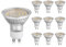 HCFEI Lot de 10 Ampoules LED GU10, 3W équivalent 50W, 389 lumens, Blanc chaud 3000K, Pas de scintillement,Verre,100-240V AC, non variable