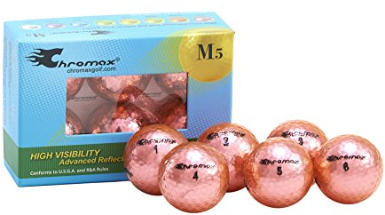 Chromax Balles de Golf Colorées Métalliques M5 (Lot de 6) (Nouvelle Version), BCM56-PINK, Rose