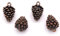 Vintageparts großer Anhänger als Tannenzapfen in antik kupferfarben 4 Stück DIY Schmuck