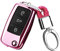 Happyit TPU Doux Cas de Couverture de Clé de Voiture avec Porte-clés pour VW Volkswagen Skoda Golf7 Polo Tiguan Passat Jetta MK4 MK5 MK6 Coccinelle (Rose)