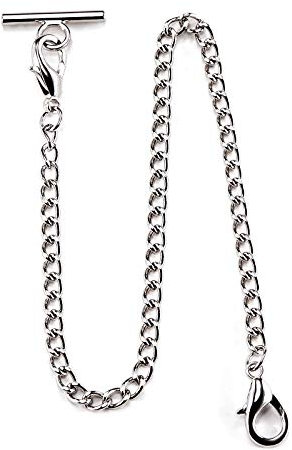 TREEWETO Pocket Watch Vest Chain 14.7 inch (37.5 cm) Silver