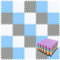 qqpp® 18 Puzzle Eva Schaumstoff Puzzlematte Puzzleteppich Kinder - Krabbelmatte Spielmatte Baby Schadstofffrei Sport rutschfest Bodenschutzmatte Fitness Matte. Weiß, Blau, Grau. QQC-AGLb18N