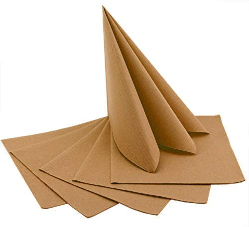 50 Stück Servietten HELLBRAUN 40 x 40 cm stoffähnlich zum falten Hochzeit Braun Deko Herbst Geburtstag Dinner