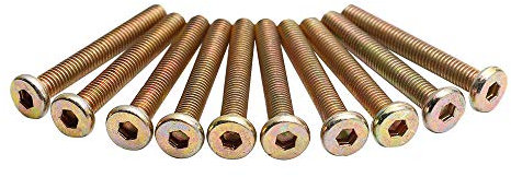 Mecion 10 Stück M6 x 45 mm Kinderbett-Schrauben verzinkt Innensechskant Kinderbett-Hardware Schrauben für Betten Kopfteile Stühle Möbel