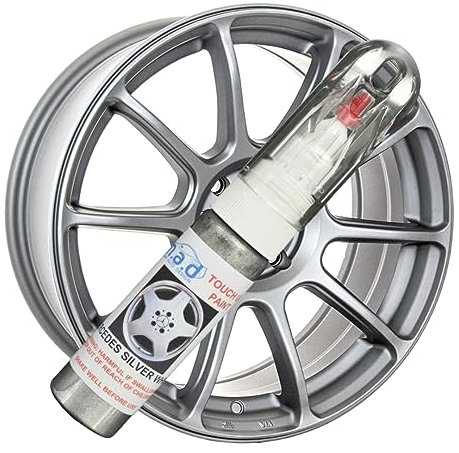 MyldanAutoDesign MERCEDES STANDARD SILVER ALLOY WHEEL TOUCH UP PEN REPAIR PAINT BRUSH CURBING (JUST PAINT)