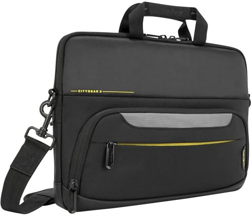 Targus Maletín para portátil de hasta 14 pulgadas con cierre superior CityGear, funda ligera para los desplazamientos diarios, protector de ordenador – Negro, TSS866GL