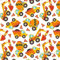 Pingianer 100x160cm Auto Baufahrzeuge Polizei Feuerwehr 100% Baumwolle Baumwollstoff Kinder Meterware Handwerken Nähen Stoff (Baufahrzeuge Orange Weiß, 100x160cm (11,99€/m))