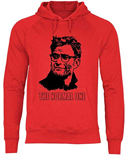 wowshirt Herren Hoodie The Normal One Jurgen Klopp Liverpool LFC YNWL, Größe:M, Farbe:Red