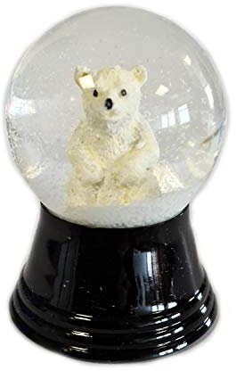VIENNA SNOWGLOBE Schneekugel Echtglaskugel - Fast wie echter Schnee Motiv: Eisbär, 4,5 cm