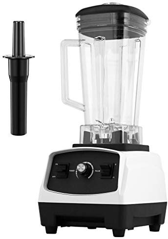 QREZ Blender Mixeur Multifonctions, Smoothie Blender Chauffant Blender Mixeur Puissant avec 2200W Mixeur Smoothie Et Milk Shake avec 6 Lames en Acier Inoxydable Et 2L sans BPA Jarre,Blanc