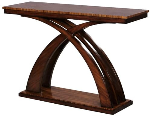 Casa Padrino Console Art Déco de Luxe Marron Foncé/Marron 120 x 40 x H 80 cm - Table Console Acajou - Mobilier de Salon Art Déco