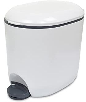 Addis Premium Deluxe Bathroom Office Pedal Bin with Inner, 3.5 Litre, Light Grey & Charcoal Grey