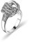 Banemi Ring Band Zirkonia, Lustige Ringe Damen Versilberter Weiß Runden Damen Verlobungsring Größe 62 (19.7)