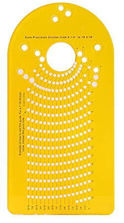 KASCLINO Circle Cutting Jig for Plunge Router, High Accuracy Groove Milling Circle Cutting Jig for Making Speaker Cutouts Cut Circles for Woodworking Tool(Yellow)