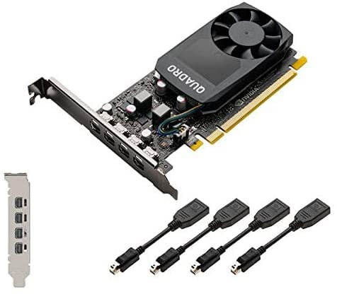 PNY Nvidia Quadro P620 Carte graphique professionnelle GDDR5 2 Go - 4 mini DisplayPorts, 512 CUDA Cores, 128 bits, 1,39TFlops, 80 Go/s, support 5K, supports haut et bas - Boîte unie (renouvelée)