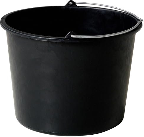 BigDean 2X Baueimer 12l - Mörteleimer mit Henkel - Eimer für Baustelle & Garten - Stabiler Wasserkübel, Betoneimer mit Skala, Blauer Engel, Made in Germany