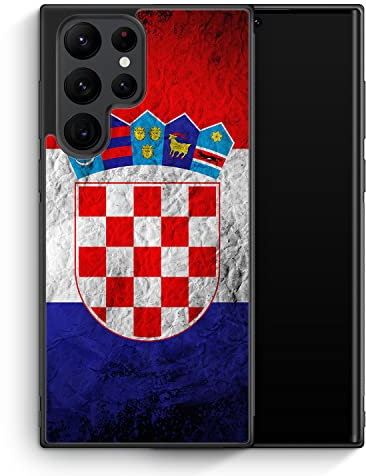 Kroatien Splash Flagge Hrvatska Croatia - Silikon Hülle für Samsung Galaxy S22 Ultra - Motiv Design Kroatisch - Cover Handyhülle Schutzhülle Case Schale