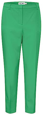 ICHI IHLEXI PA3 Damen Hose Stoffhose mit Stretch gerader Schnitt mit Elastikbund, Größe:38, Farbe:Greenbriar (166127)