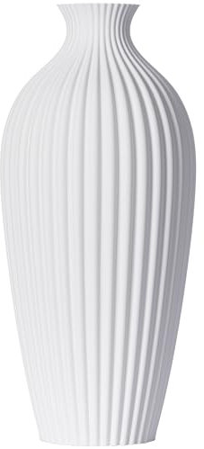 3D Vase Dekovase Saskia L 30cm Bodenvase Weiß Vase Pampasgras Trockenblumen