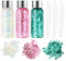 URAQT Body Glitter Gel, Chunky Glitter Gel, Chunky Body Lotion Glitzer Flüssiger Lidschatten, Meerjungfrau Pailletten Funkelnde für Gesicht Haare Lippen Nägel Make Up (weiß+rosa+grün)