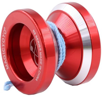 MAGICYOYO N8 Jojos Profi Responsive JoJo & Unresponsive Jo-jo für Kinder, Teen, Erwachsene Geschenk, Anfänger bis Fortgeschrittene Jo Jo Metall mit Unresponsive Lager+ Entferner+ 10 Yoyo-Saiten (Rot)
