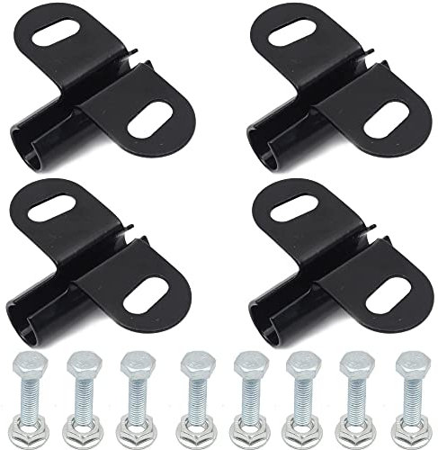 AR-PRO Wheelbarrow Axle Bracket Set (4-Pack) - Compatible with 5/8 Inch Wheelbarrow Axles - 3.27-Inch Wide by 2.17-Inch Long Bracket - Complete Set Includes Bolts and Nuts