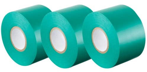 GOCABLETIES - Nastro isolante verde - 50 mm x 33 m - Robusto ed autoadesivo - Per proteggere, unire e riparare cavi - 3 rotoli