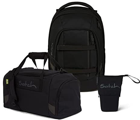 satch Pack Pencil Slider Edition Schulrucksack Set 3tlg. mit Sporttasche (Blackjack)