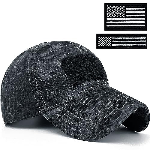 Masktide Herren Camo Baseballmützen mit amerikanischer Flagge USA Patch Tactical Operator Patriotische Kappen US Army Militär OCP Ball Hut, Python-bw, Einheitsgröße