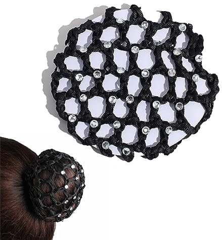 Haarnetz dutt,Elastisches Langlebig Strasssteinen Duttnetz,Frisur fixieren Haarverlust verhindern Hair Net, Frisurenhilfe für Reiten,Ballett,Turnier,Köche,Gymnastik, Krankenschwestern usw