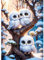 RICUVED Winter Diamond Painting Bilder, 5D Eule Diamant Painting Bilder Erwachsene Diamant Malerei Bilder Set Full Drill Weihnachten Diamond Cross Stickerei Malerei Set 30x40cm