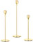 3 Pcs Candle Candlestick Holders, Imitation Gold Table Candle Holders Stands Vintage, Tapered Candle Pillar Holders for Fireplace, Living Room, Dinning Table, Wedding Ornaments Decorations