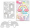 BENECREAT 2 Stück Regenbogen-Stanzformen, Regenbogen-Hintergrund-Bulletin-Metallschablonen, Dekorative Prägeschablonen Für Scrapbooking, Fotoalbum, Grußkartenherstellung, 0.8 mm Dick