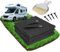 FoundGo Awning Carpet with Eyelets, 300x600cm 280g/m² HDPE Camping Carpet，Outdoor Awning Floor with Carrying Bag，Ground Nails and Small Broom, Anthracite