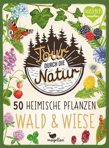 Magellan GmbH Tour durch die Natur - 50 heimische Pflanzen - Wald & Wiese: Bestimmungskarten-Set mit 50 Pflanzenarten für Kinder ab 8 Jahren