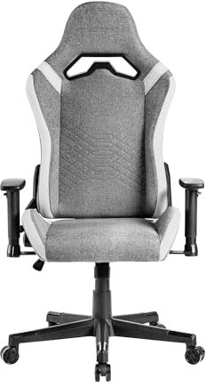 Mars Gaming MGC-PRO, Silla Gaming Profesional, Acabado Fabric Transpirable, Reposabrazos 2D y Respaldo Reclinable 135°, Cojines Lumbar y Cervical Soft-Touch, Ruedas XL y Pistón Gas Clase 4, Blanco