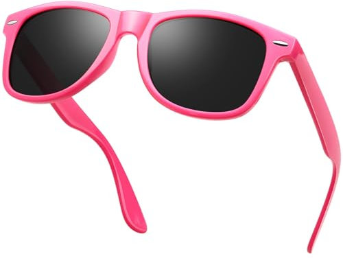 KANASTAL Occhiali da Sole Rosa Neri Fuscia Donna Polarizzati Lenti Scure Montatura Rosa Uomo UV400 Quadrati Alla Moda Vintage Retrò Pink Sunglasses Women per Spiaggia Pesca -Telaio Rosa Lenti Nero