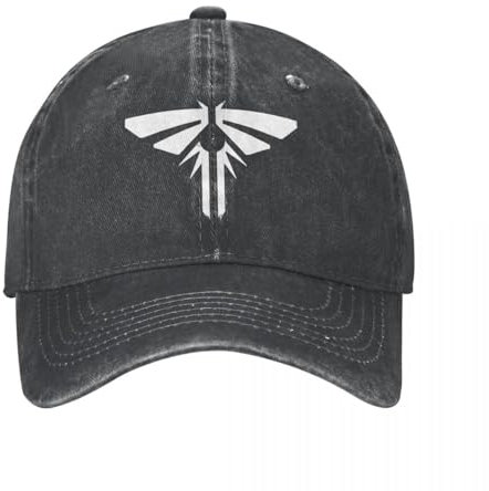 TeysHa Baseballkappe Snapback Sonnenhut TLOU Unisex-Stil Baseballkappe Fireflies Logo Distressed Denim Caps Hut Lässige Outdoor-Aktivitäten Sonnenkappe Männer Frauen