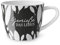 La Vida Tazza in porcellana con foglie goditi la vita in bianco e nero, 400 ml