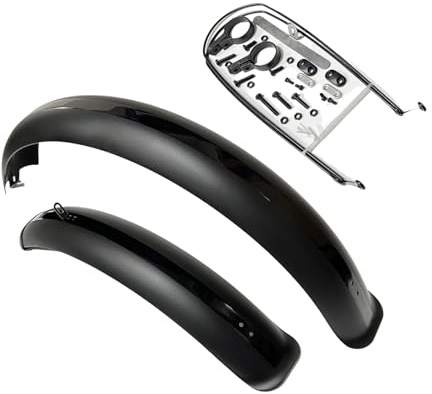 Fat Bike Schutzblech-Set, vorne und hinten, Schutzbleche für MTB, Off-Road-Fahrrad-Kotflügel, vollständige Abdeckung (50,8 - 66 x 10,2 cm), Schwarz, 50,8 cm