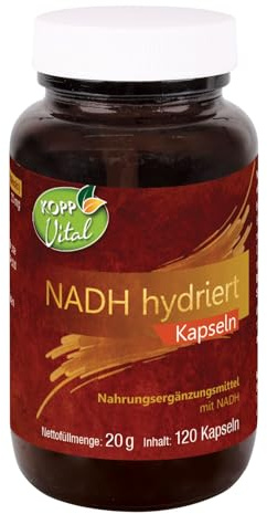 KOPP Vital® NADH hydriert, 120 Kapseln, 20 g | Vitamin B3, Premiumqualität, Nahrungsergänzungsmittel, Energiestoffwechsel, hohe Bioverfügbarkeit