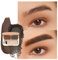 Oulac Augenbrauen Palette 2 in 1-Wasserfester Augenbrauen Gel Langanhaltende Augenbrauenpuder,Auffüllenden Fasern für Dichter Wirkende Farbe langanhaltendes Ergebnis mit Pinsel Spiegel, Brunette