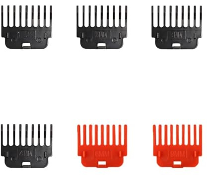 GUYTRM 1Set T9 Haarschneidemaschine Guards Führungskämme Trimmer Schneidführungen Styling Werkzeuge Aufsatz 1mm 2mm 3mm 4mm 6mm 9mm lingli(6Pcs)