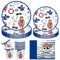 50 PCS Piraten Partygeschirr Set,Piraten Teller und Becher,Geschirr Kindergeburtstag,Geburtstag Becher Teller Set Kinder,Kindergeburtstag Geschirr Set,Partygeschirr Weihnachten,Geburtstag Teller Set