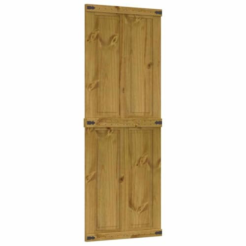 vidaXL Porte de grange CORONA 80x210 cm bois massif de pin, porte de grange coulissante, porte coulissante salle de bain, porte de grange simple