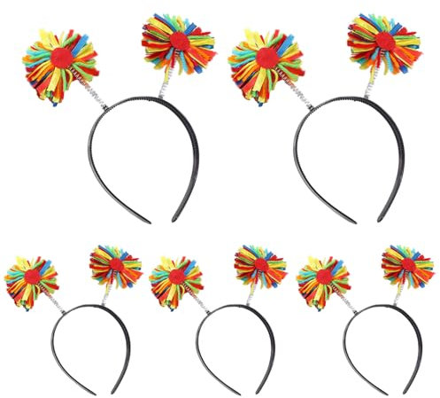 YIZITU 5 Stück Süße Haarreifen Mit Bunten Pompons Verleihen Ihrem Mädchenkostüm Etwas Farbe. Kreative Kinder Haarreifen Bringen Spaß