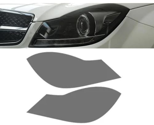 Rufutle Scheinwerfer Tönungsfolie für Mercedes Benz C-Klasse W204 C63 Amg 2011-2014, Autoscheinwerferfolie Transparent Schwarz TPU Aufkleber