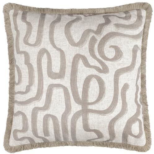 furn. Hoem Lina Abstrakt bedruckter Kissenbezug – Natur – 45 x 45 cm