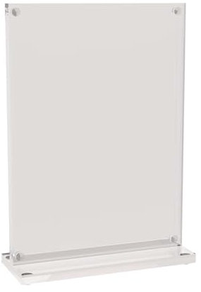 MAUL Tischaufsteller A6 MAULvision | Moderner Aufsteller aus Acryl im praktischen A6 Format | Standfeste T-Form | Acryl Aufsteller für Bilder, Speisekarten, Tischkarten | Transparent